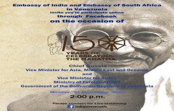 Invitation to 150 Years of Celebrating the Mahatma Facebook Video Event 